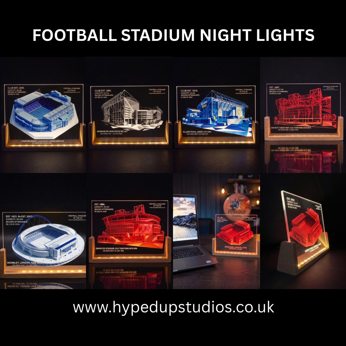 LED Desktop Light With a Football Stadium (Arsenal) Design