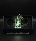 LED Light Crystal keychain, With a Unicorn  Engraving