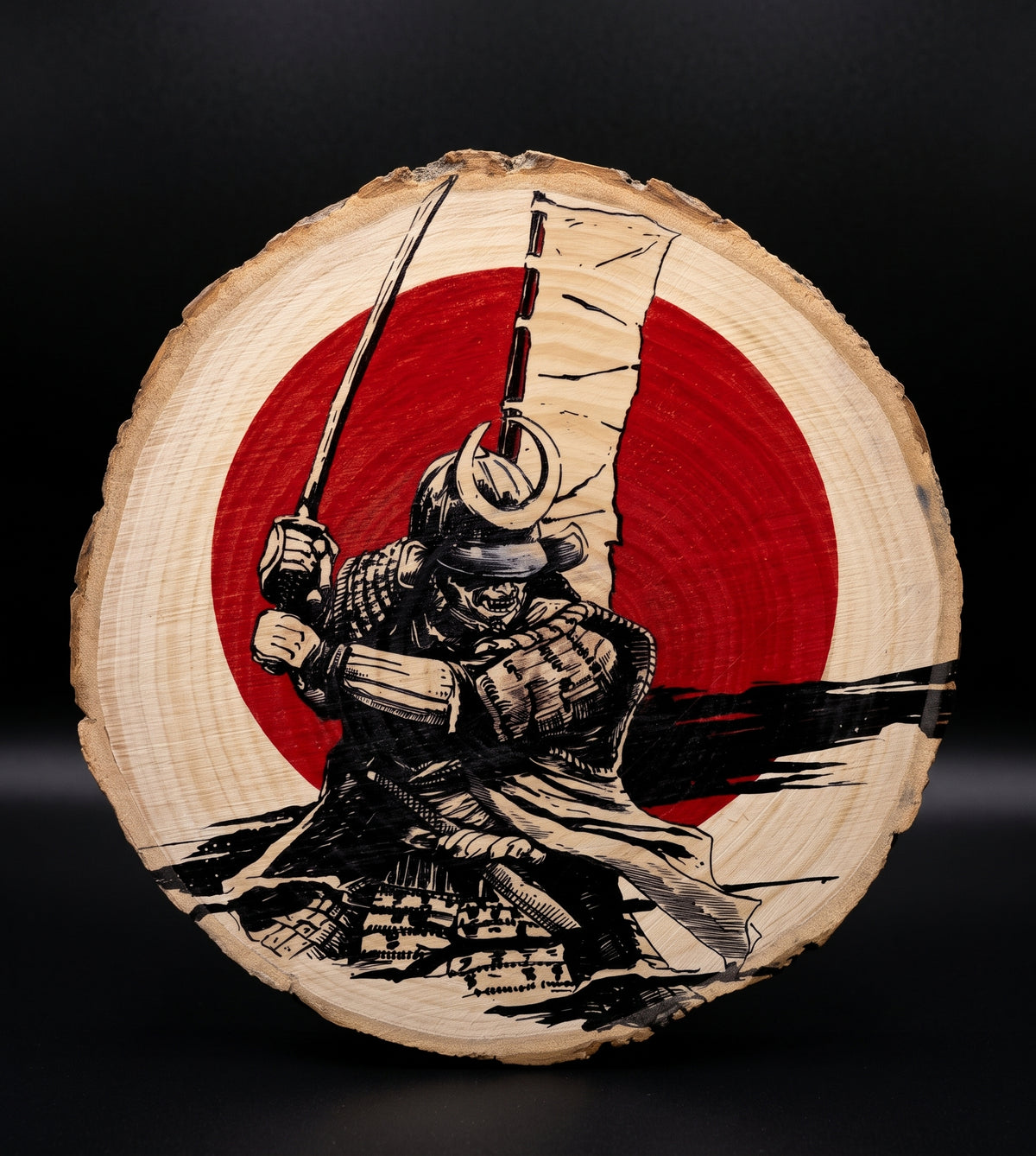 Log Slice (Samurai) Home & Office Decor. 15cm diameter