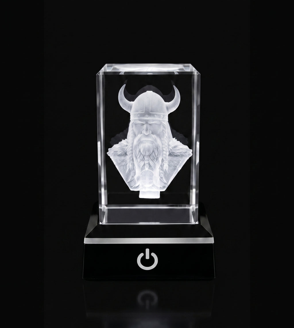3d Engraved Glass (Crystal) Viking