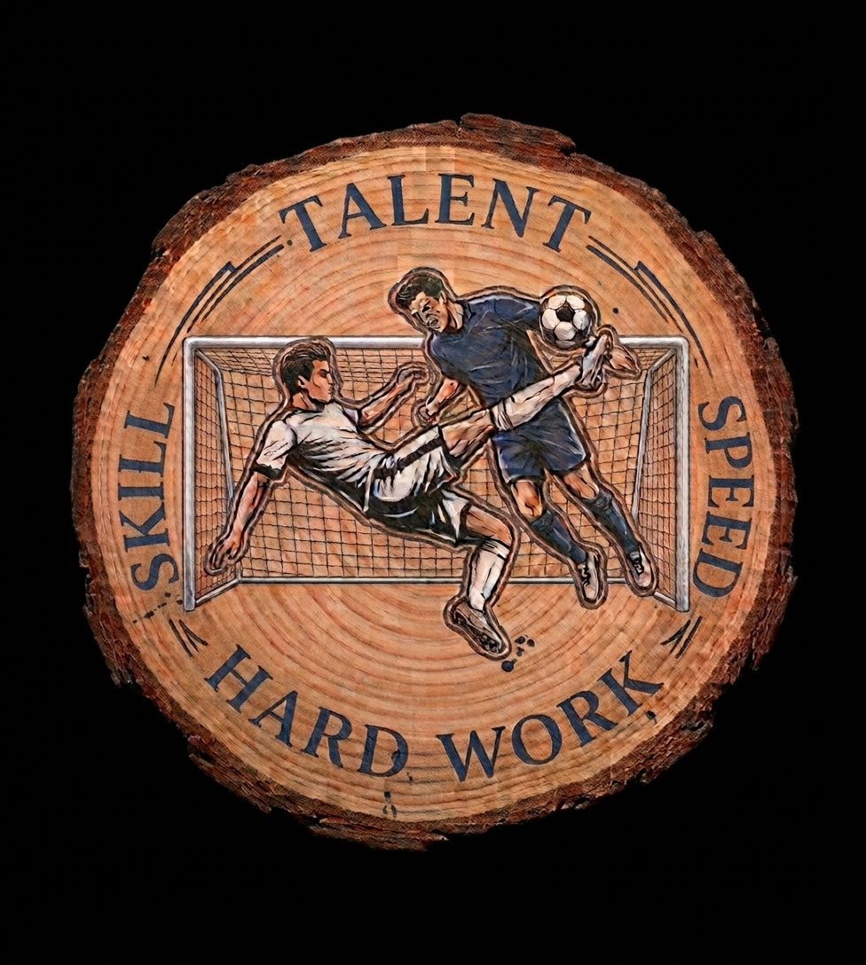 Log Slice (Football) Home & Office Decor. 15cm diameter