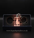 LED Light Crystal keychain, With a Sci Fi Engraving 1