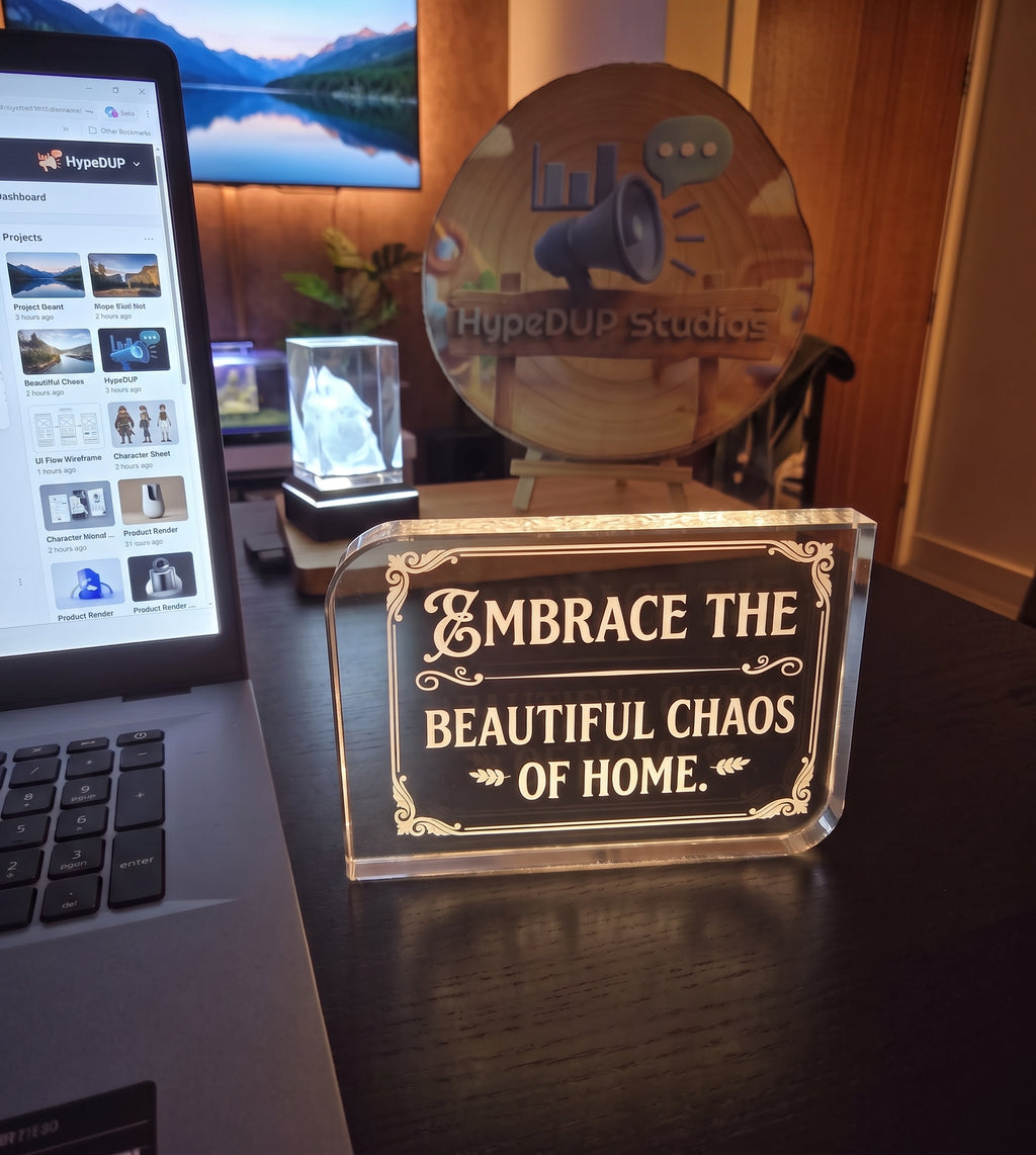Engraved Glass Home Decor, Embrace The Beauty