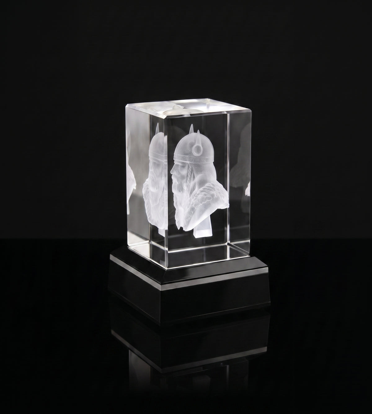 3d Engraved Glass (Crystal) Viking