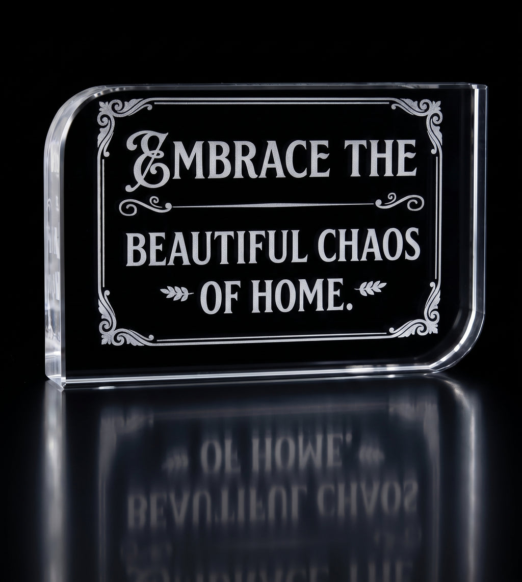 Engraved Glass Home Decor, Embrace The Beauty