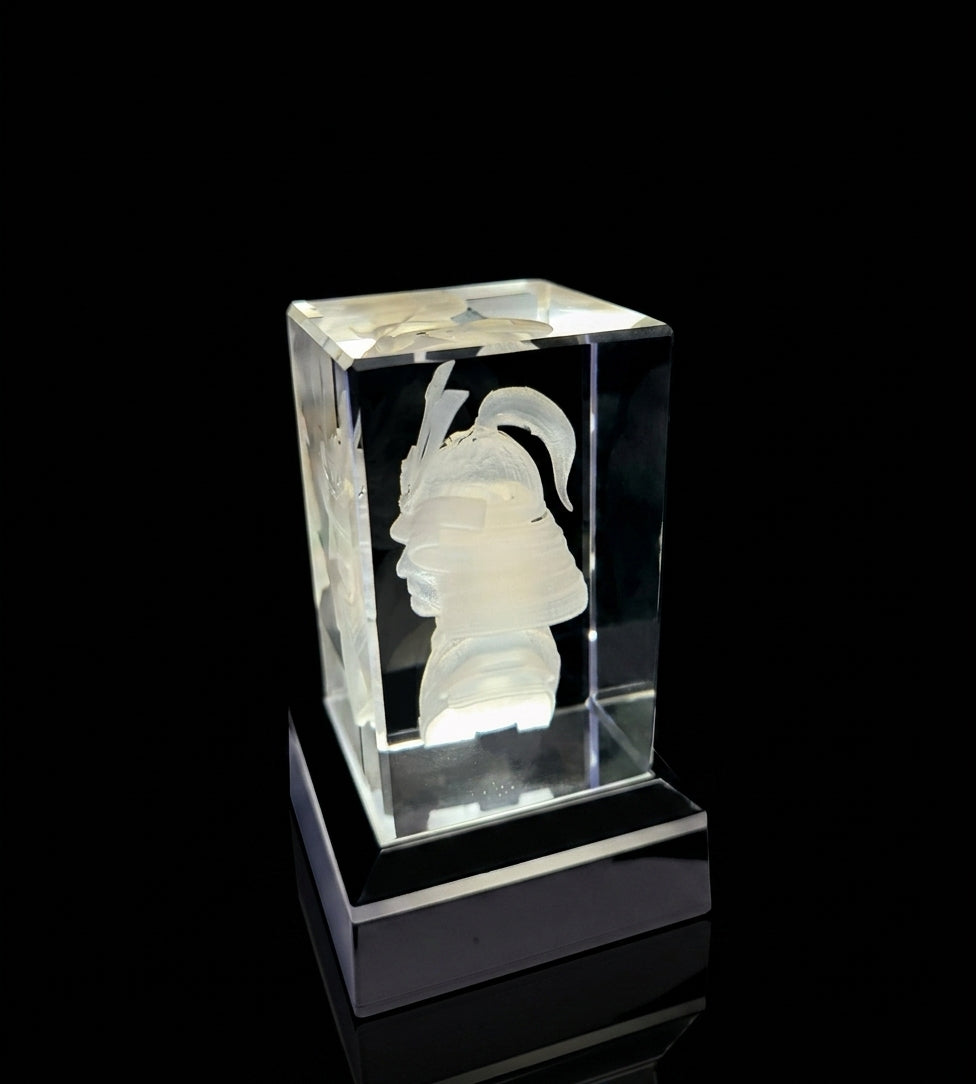 3d Engraved Glass (Crystal) Samurai