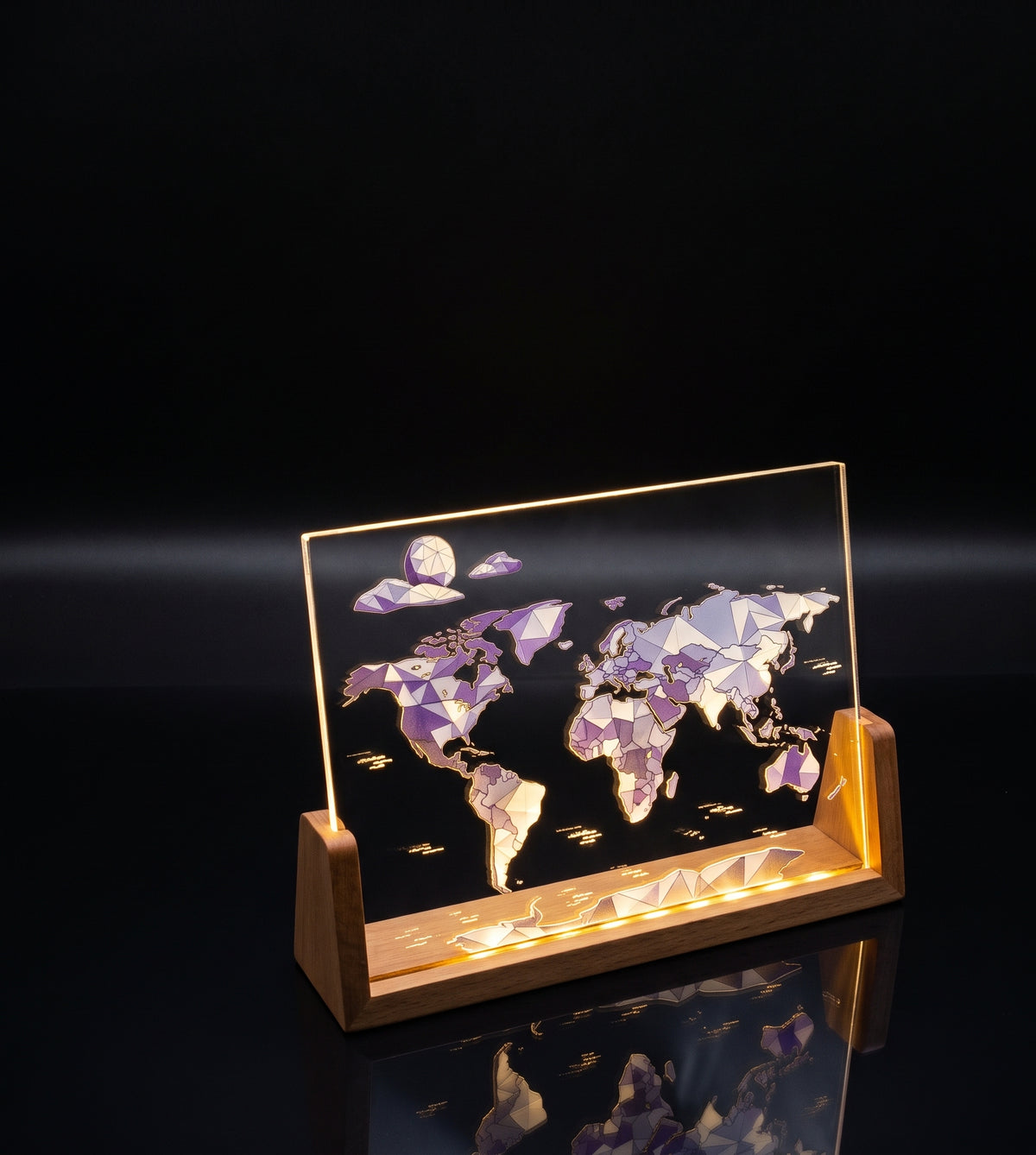 LED Desktop Light With World Map Design