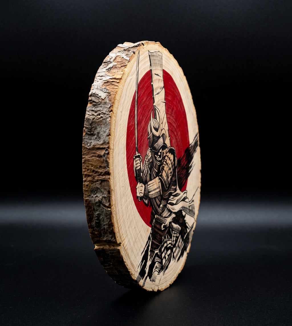 Log Slice (Samurai) Home & Office Decor. 15cm diameter