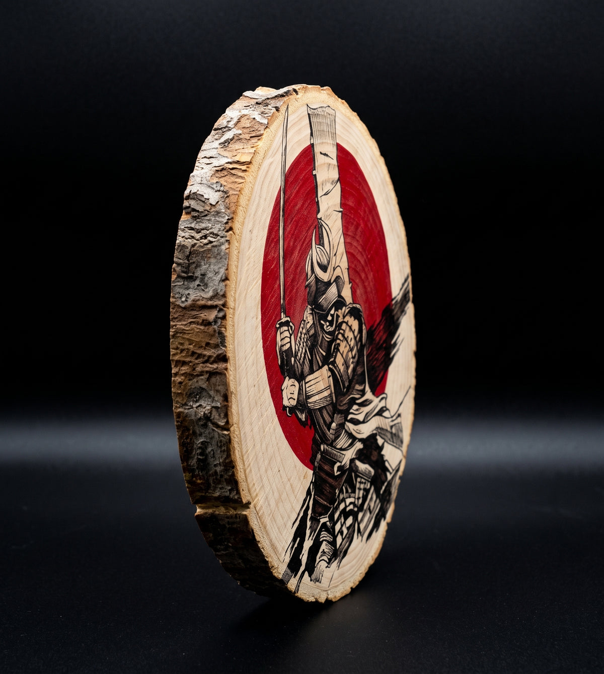 Log Slice (Samurai) Home & Office Decor. 15cm diameter