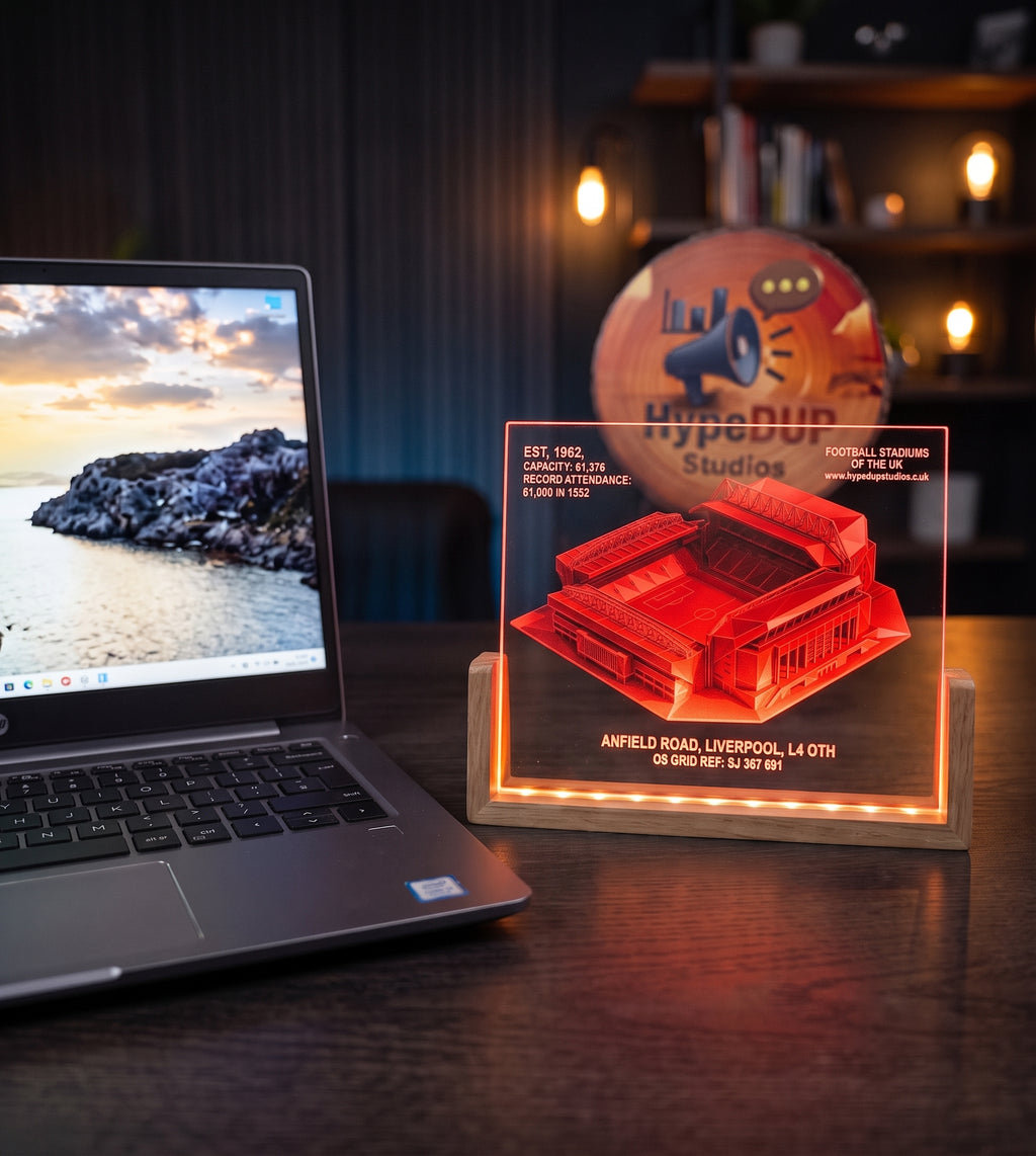 LED Desktop Light With a Football Stadium (Liverpool) Design