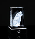 3d Engraved Glass (Crystal) Wolf