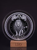 Leo Acrylic Desktop Decor With Wood Base Zodiac Sign