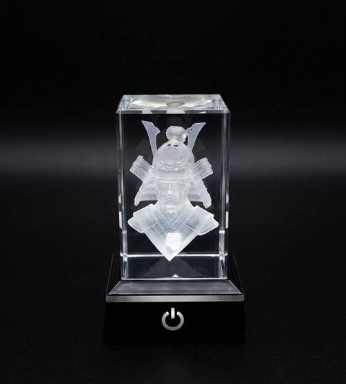 3d Engraved Glass (Crystal) Samurai