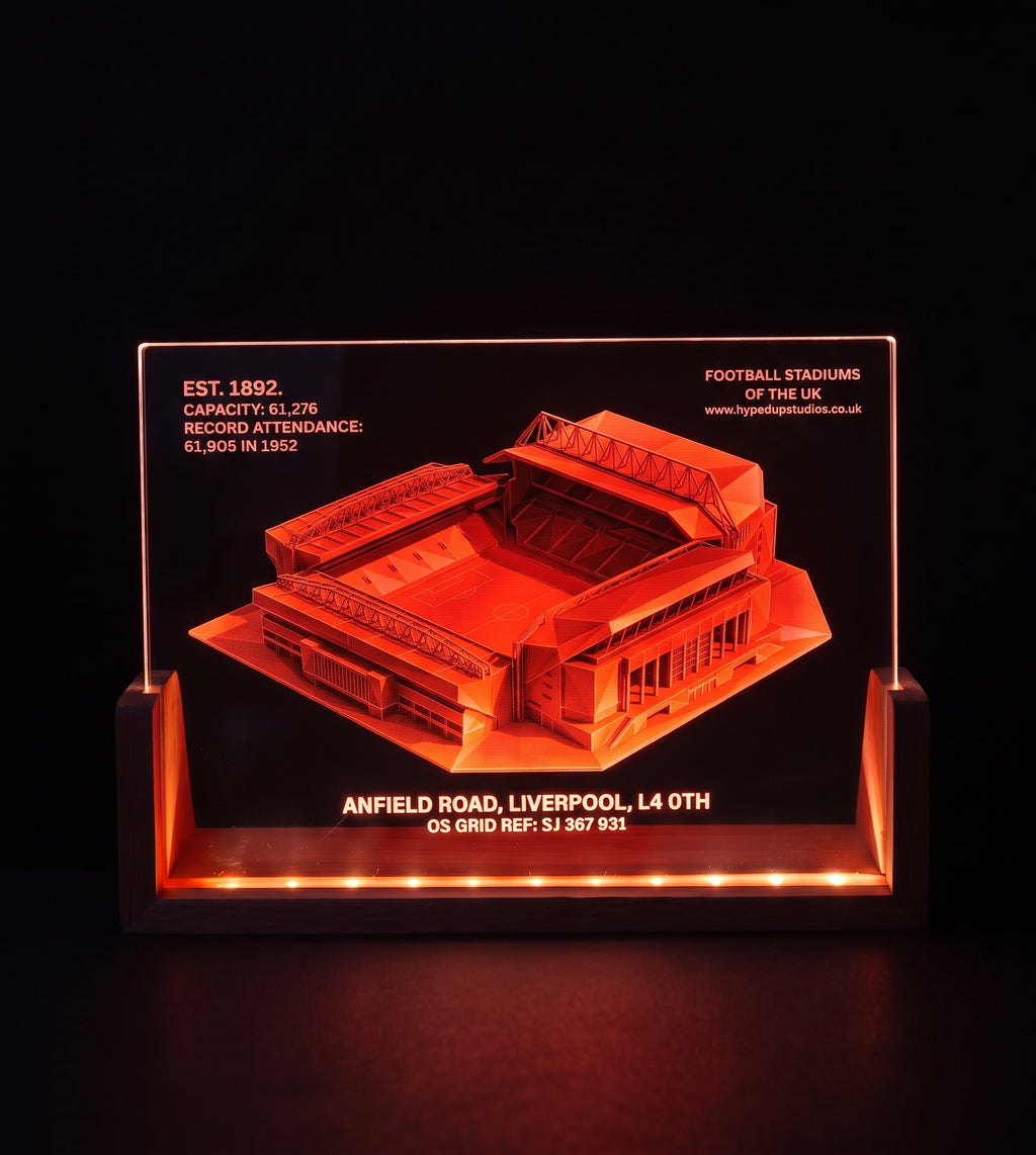 LED Desktop Light With a Football Stadium (Liverpool) Design