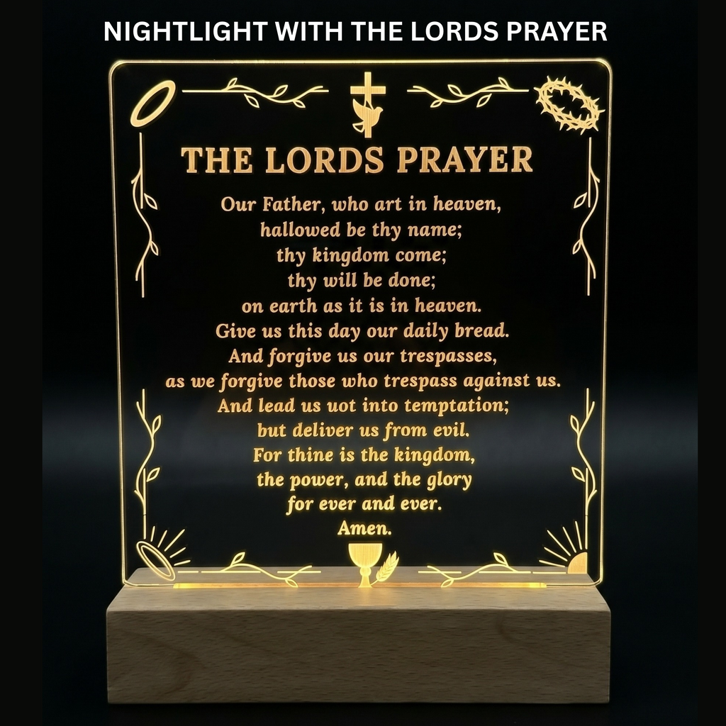 LED Desktop Lights With The Lords Prayer & Scriptures