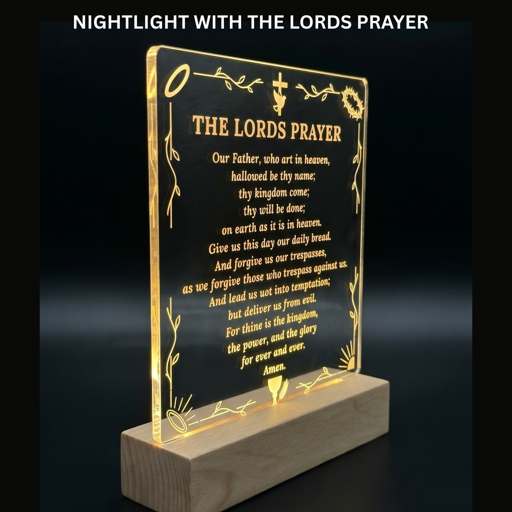 LED Desktop Lights With The Lords Prayer & Scriptures