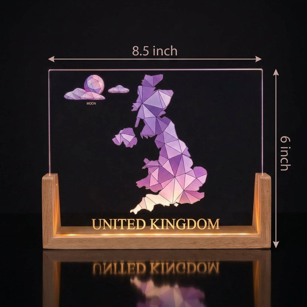 LED Desktop Light With A UK Map Design