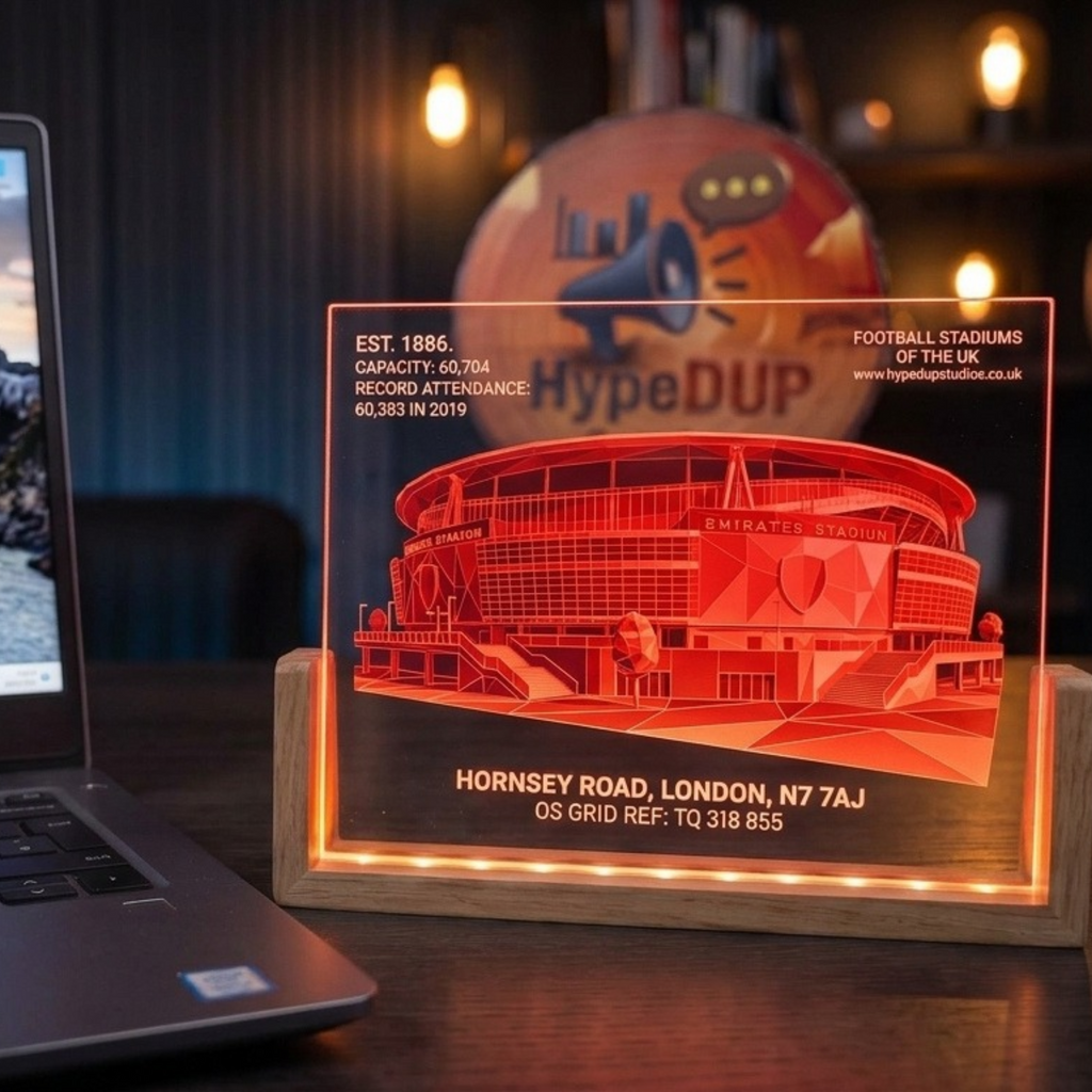 LED Desktop Light With a Football Stadium (Arsenal) Design