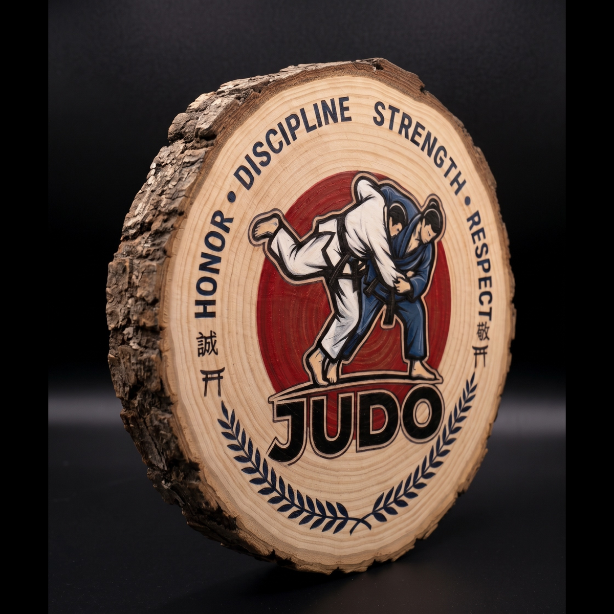 Log Slice Sports Design, Home & Office Decor. 15cm diameter