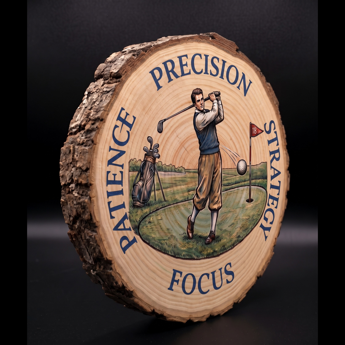 Log Slice Sports Design, Home & Office Decor. 15cm diameter