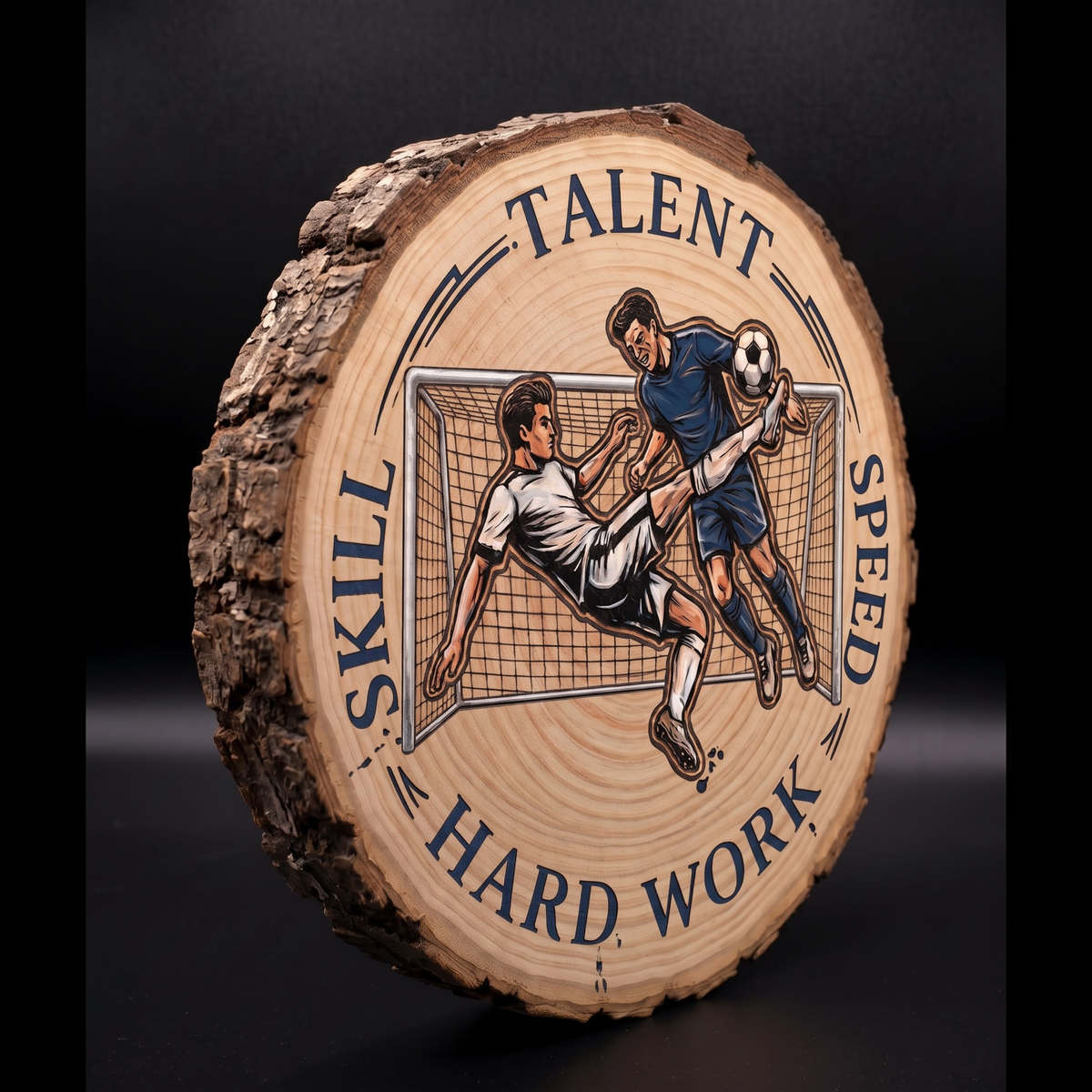 Log Slice Sports Design, Home & Office Decor. 15cm diameter