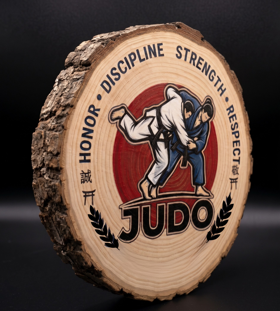 Log Slice (Judo) Home & Office Decor. 15cm diameter