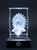 3d Engraved Glass (Crystal) Native Indian